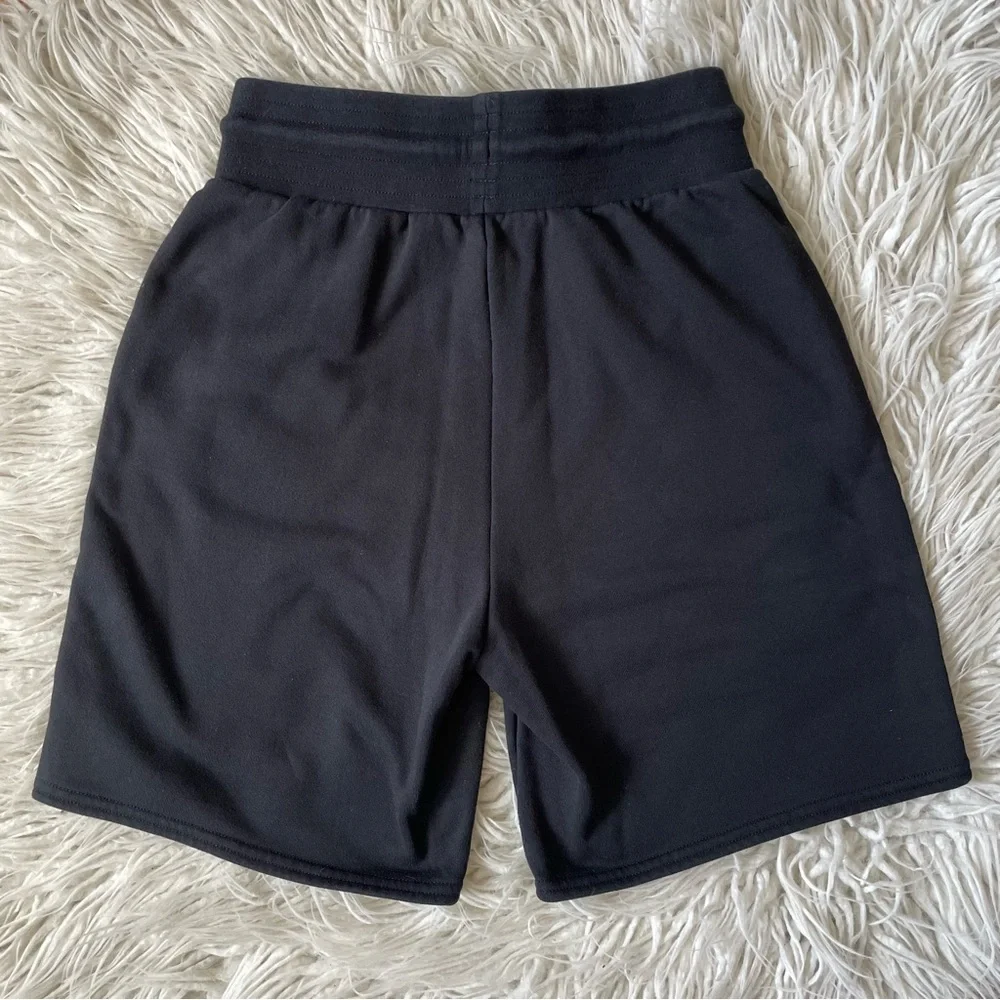 Alo Yoga Extra High-Waist Black Soft Fleece Lounge Easy Sweat Shorts Size Small
